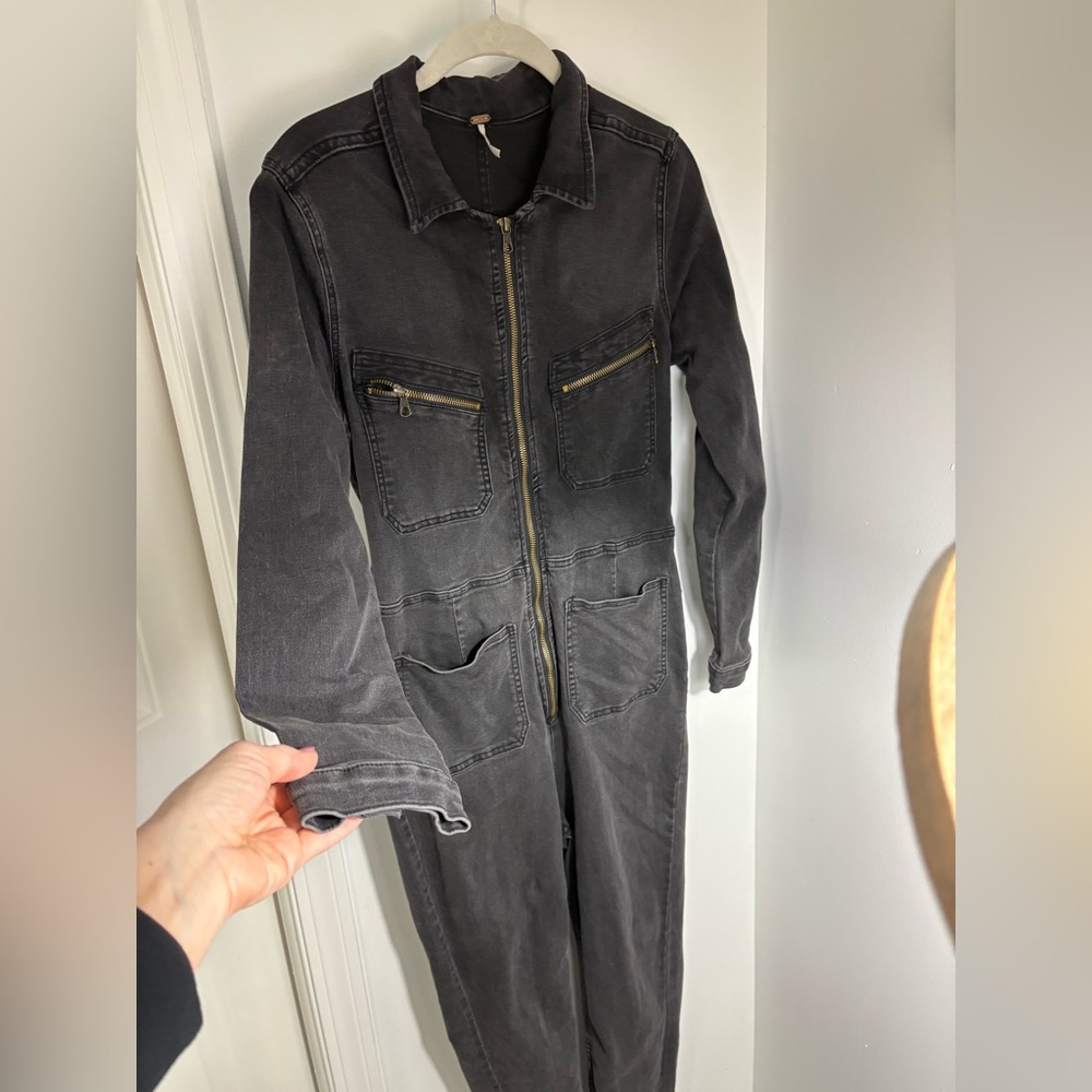 Free People Lennox Skinny Fit Denim Jumpsuit - Picture 6 of 7